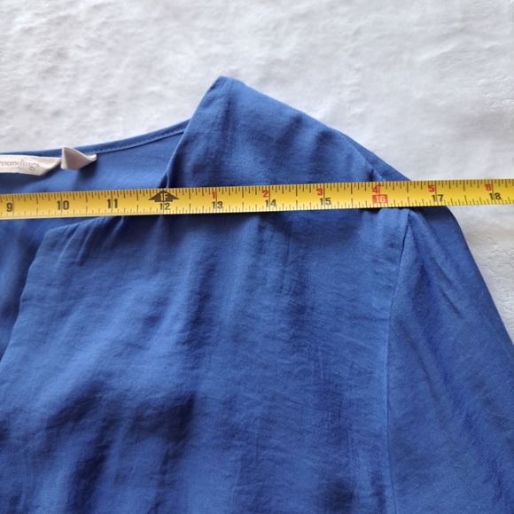 Soft Surroundings Tunic Top V-Neck Womens Size Large Blue 3/4 Sleeve Pullover - Picture 8 of 10